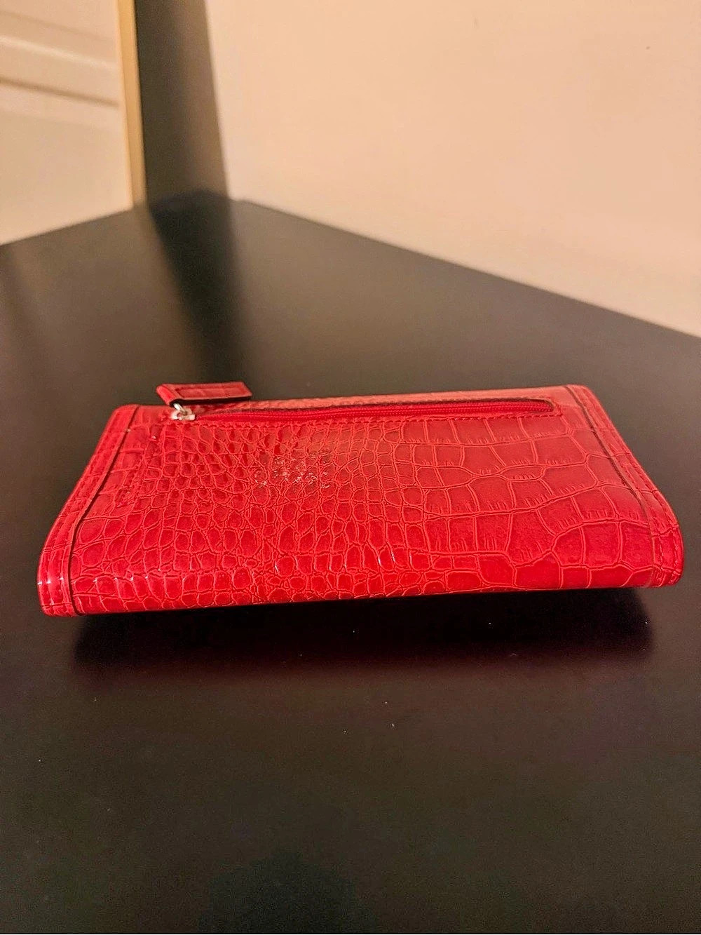 Liz Claiborne Red Crocodile-Embossed Wallet